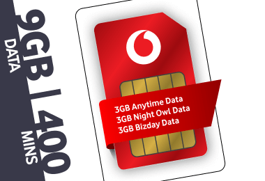 9GB + 400 minutes Sim only