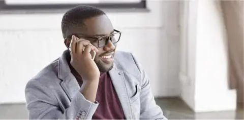 man talking on phone