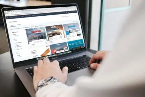 person working from laptop