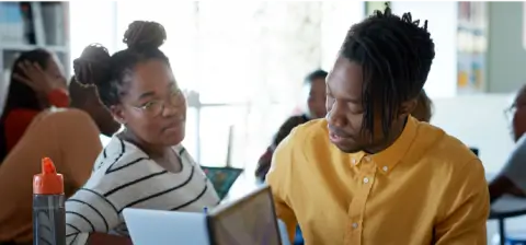 People doing school work together