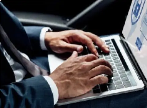 Man working from his laptop