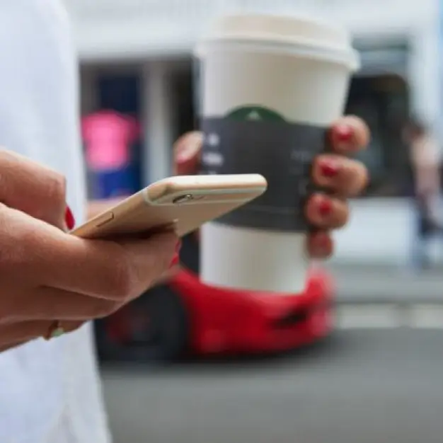 Person's hand hold their phone