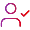 Person with tick icon