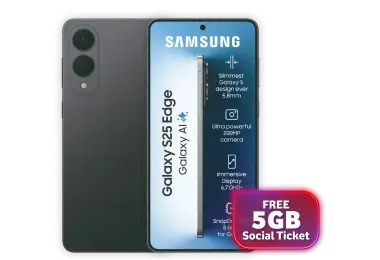Samsung Galaxy S25 EDGE + Free 5GB Social Ticket