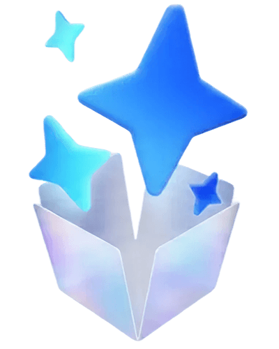 A box exploding with stars