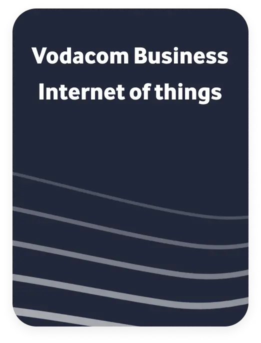 Vodacom Business Internet of Things category card on dark blue background