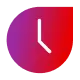 Clock icon with purple and red gradient
