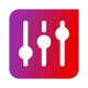 Settings sliders icon with a purple and red gradient background