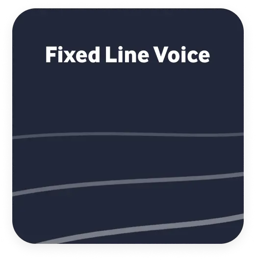 Dark blue category card with white text reading "Fixed Line Voice".