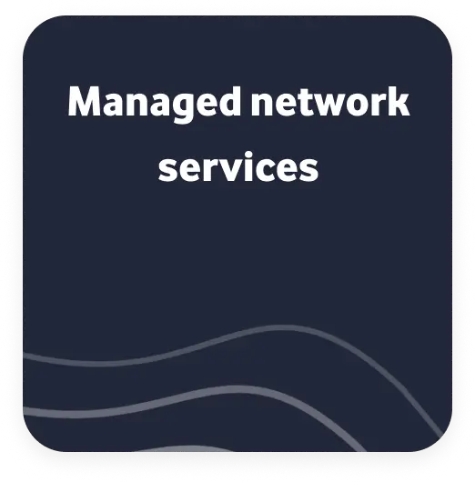  Dark blue category card with white text reading "Managed network services".