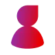 Stylized user profile icon featuring a purple-to-red color gradient.