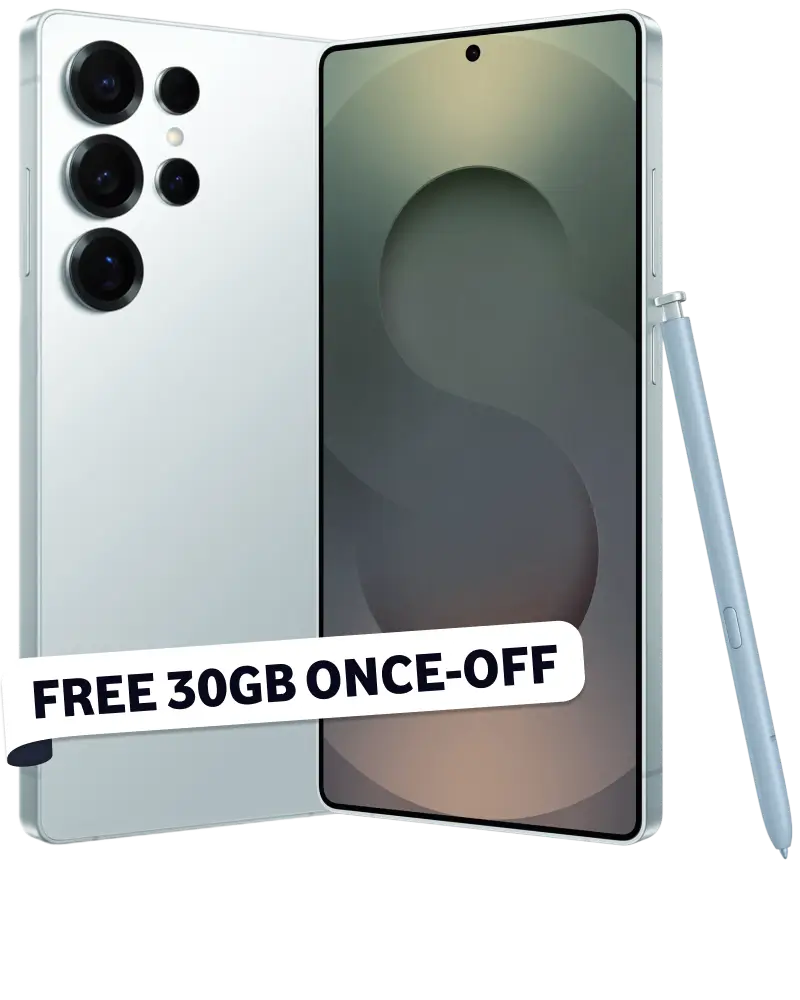 Samsung Galaxy S25 Ultra 1TB with 3.7GB data and 150 minutes.