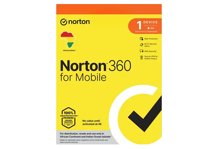 Norton 360 for Mobile electronic download for 1 Android or iOS device