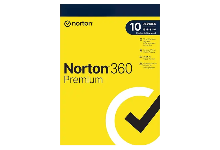 Norton 360 Premium antivirus software electronic download for 10 devices