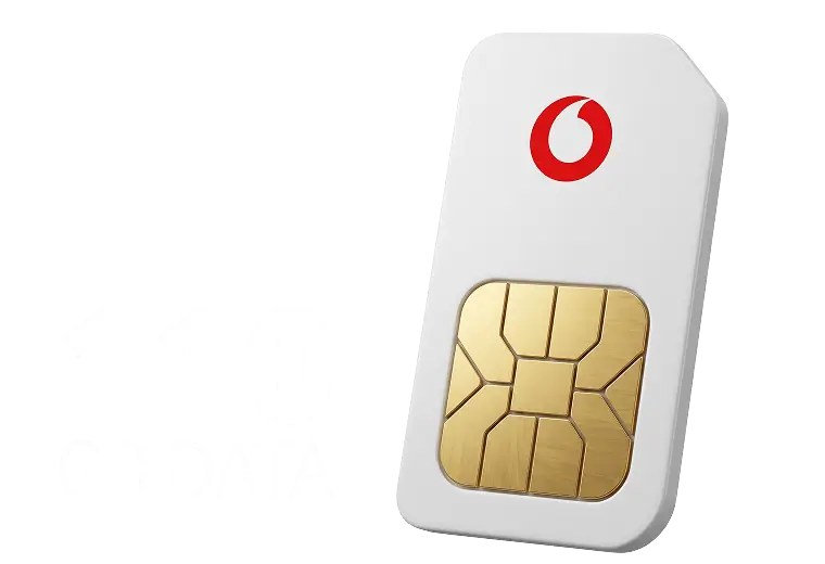 white Vodacom SIM card Red Business VIP 110GB