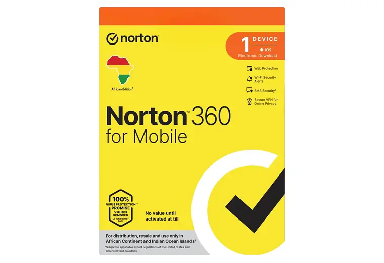 Norton 360 for Mobile electronic download for 1 Android or iOS device